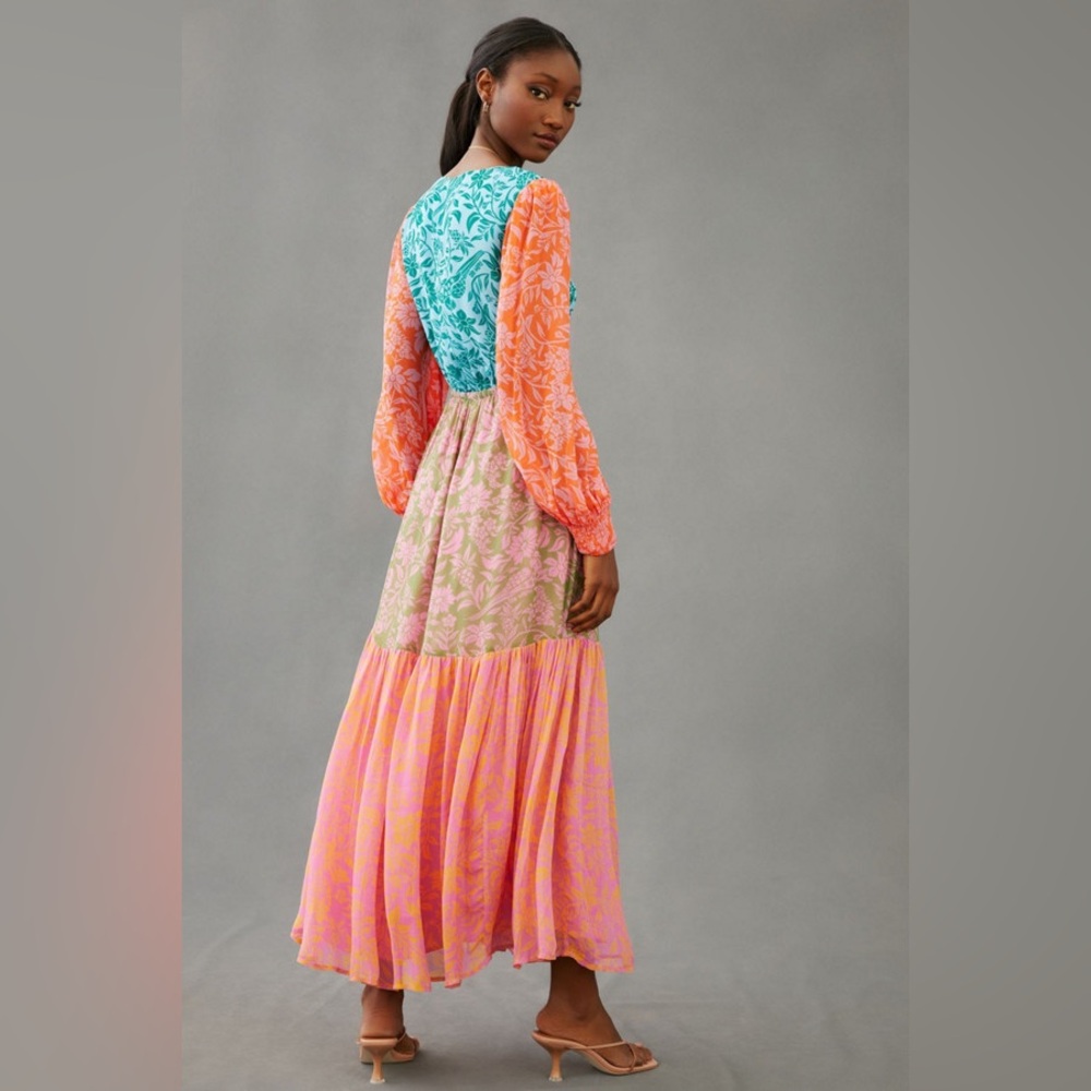 Farm Rio Colorblock Printed Maxi Dress - Picture 2 of 14